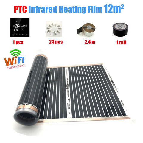 12M2 Family Suite Home PTC Heating Film Energy Saving Underfloor Warming Product Far Infrared 220W per Sq.m 50cm Width ► Photo 1/6