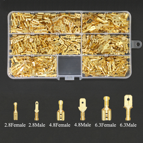 600Pcs 2.8/4.8/6.3mm Male Female Spade Connectors Wire Crimp Terminal Block with Insulating Sleeve Assortment Kit ► Photo 1/6