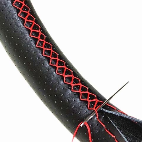 Car Steering Wheel Braid Cover Needles And Thread Artificial Leather Car Covers Suite 7 Color DIY Texture Soft Auto Accessories ► Photo 1/6