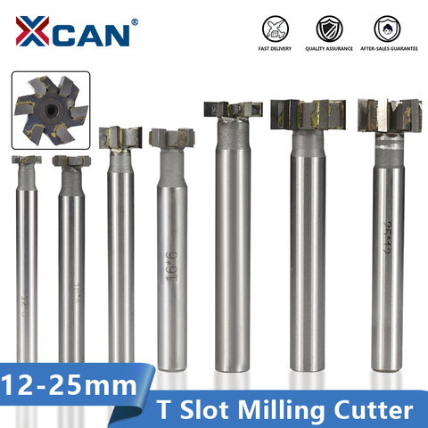 XCAN T Slot Milling Cutter Diameter 12-25mm Carbide Tipped Straight Shank End Mill CNC Router Bit ► Photo 1/5