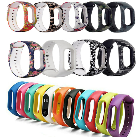 Painted For Xiaomi Mi Band 2 3 4 5 watch band Wristband Replacement For Xiaomi Mi band 2/3/4/5 Smart watch Silicone Bracelet ► Photo 1/6