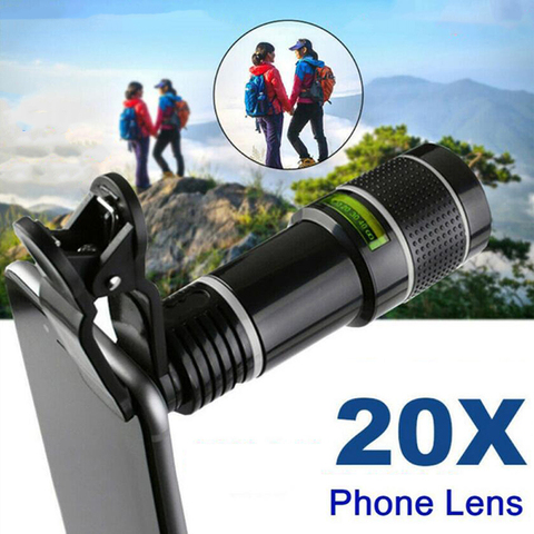 20x Zoom HD Universal Smartphone Optical Camera  Monocular  Camping hunting Sports Telephoto Clip Telescope Lens ► Photo 1/6