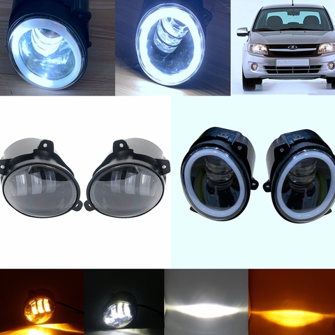 Fog Lights for Lada granta Kalina 2 Largus 2190-3743010 fog lamp angel light headlights foglights fog lamps ► Photo 1/6