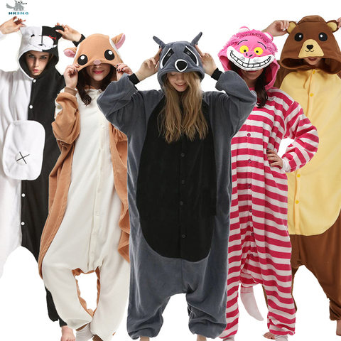 HKSNG Kigurumi Animal Adults Cat Bear Shark Onesies Pajama Raccoon Fox Costumes Dragon Jumpsuit Christmas Gift ► Photo 1/6