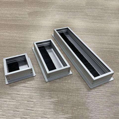 Aluminium Square Rectangle Desk Computer Wire Cable Outlet Insert Hole Cover Table Grommet Hardware ► Photo 1/6