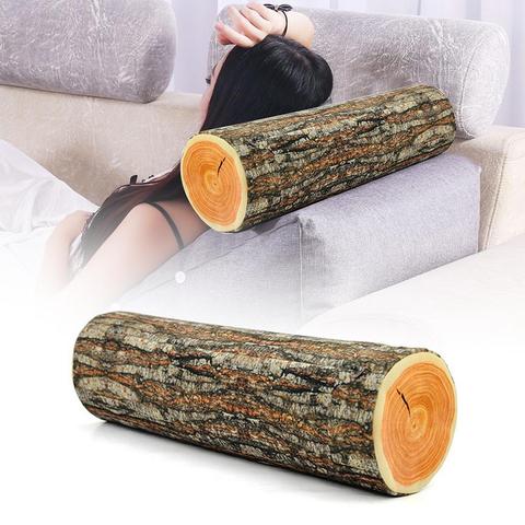 Creative Simulation Log cushion Gentle touch Sofa room Car log house Wood grain stump pillow Pillow Fun interior ► Photo 1/6