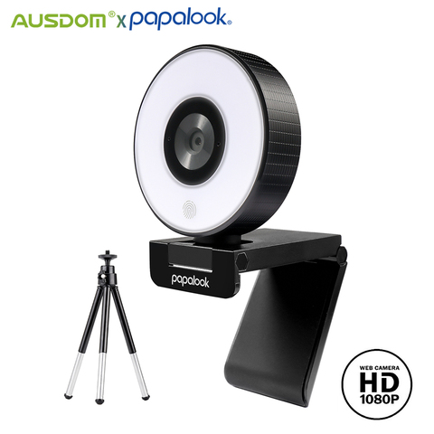 [Original]AUSDOM PA552 Webcam HD 1080P Fixed Focus USB Web Camera with Microphone Light Tripod for PC Twitch Skype OBS Steam ► Photo 1/6
