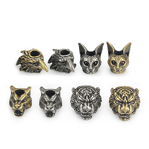 Animals Brass Rope Beads Cat Knife Beads DIY Umbrella Paracord Bead Keychain Pendant ► Photo 1/6