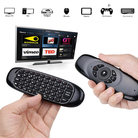 C120 Backlit Fly Air Mouse Gyro Sensor English Russian Wireless 2.4G RF Keyboard Remote Control For Gaming Android Smart TV Box ► Photo 1/6