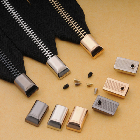 10pcs/lot Metal Zipper Stopper Zipper Tail Clip Stop Tail Plug Head with Screw DIY bag Leather Hardware Leather Craft 17mm 14mm ► Photo 1/6