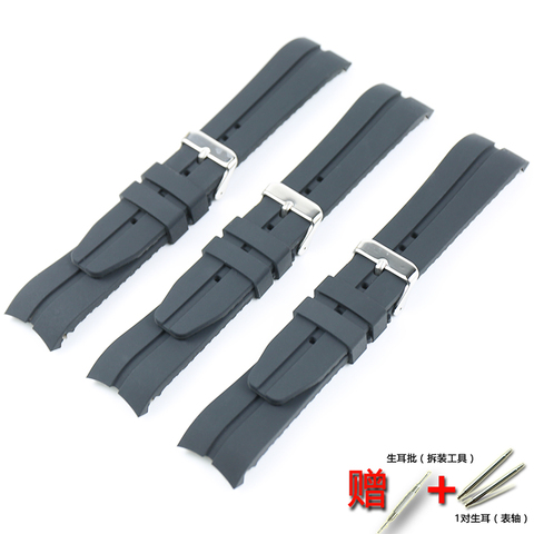 Watch Accessories Curved Interface Buckle Outdoor Sport Soft Silicone Strap 22MM Men Rubber Strap for Various Brand Watches ► Photo 1/6