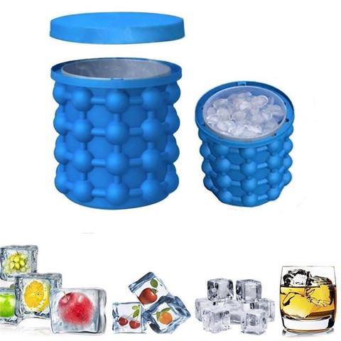 Silicone Ice Cube Maker Portable Bucket Wine Ice Cooler Beer Cabinet Space Saving Kitchen Tools Drinking Whiskey Freeze ► Photo 1/6