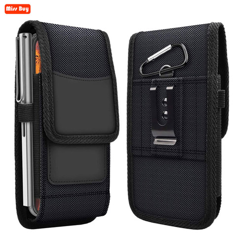 Phone Bag Pouch For iPhone 12 Mini 11 Pro Max X 8 7 6 6S Plus 5 5S SE 4 Xr Xs Max Case Belt Clip Holster Oxford cloth Card Cover ► Photo 1/6