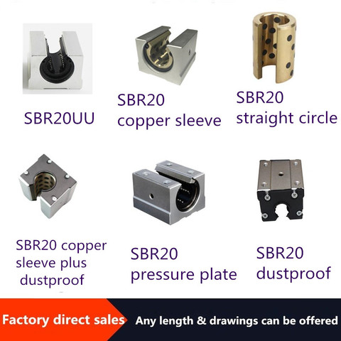 Direct selling copper sleeve/straight round/copper sleeve dustproof/pressure plate/dustproof slider bearing SBR20 ► Photo 1/1