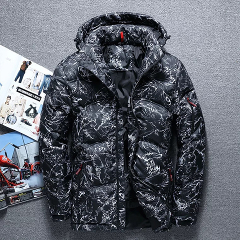 -15 Degree Winter Parkas Jacket Men White Duck Down Parkas Hooded Snow Down Parkas Thick Warm Jackets Overcoat Men Windbreaker ► Photo 1/5