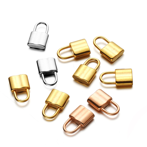 10Pcs/lot   Stainless Steel Lock Necklace Bracelet Pendants Mini PadLock Charms fit DIY Jewelry Making Handcrafted Accessories ► Photo 1/6