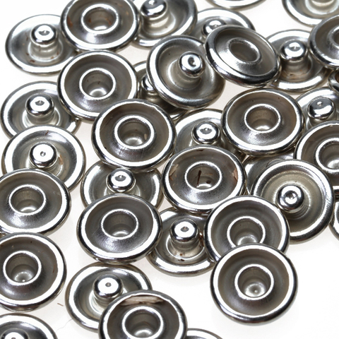 50 Sets No Sew-on Snap Buttons Metal Snaps Fasteners Press Studs Buttons for Sewing, 9.5 mm,Silver ► Photo 1/6