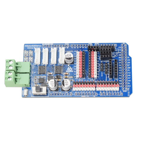 4 Channel Motor 9 Channel Servo Shield Driver Board for Arduino MEGA2560 Mecanum Wheel Smart Robot Arm Car Expansion Board ► Photo 1/4