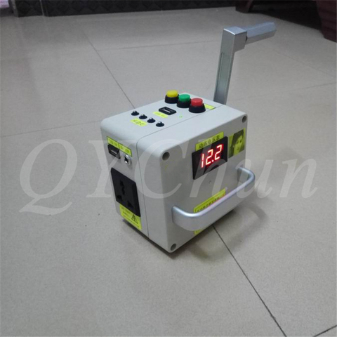 220V high power hand crank outdoor mobile phone notebook charging science design generator 12V 5V 35W ► Photo 1/6