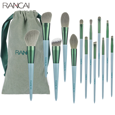 RANCAI 13pcs Cosmetics Makeup Brushes Set Large Loose Powder Foundation Highlight Contour EyeShadow Oblique Eyebrow Soft Hair ► Photo 1/6