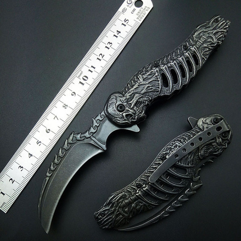 knuckles skull knife Stonewash 7CR13 karambits Folding Knife Tactical Folding Blade CLaw Knives Good High Quality Free shipping ► Photo 1/6