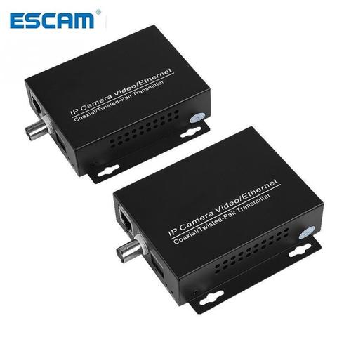 ESCAM 1pair Ethernet IP Extender Over Coax HD Network Kit EoC Coaxial Cable Transmission Extender for Security CCTV Cameras ► Photo 1/1
