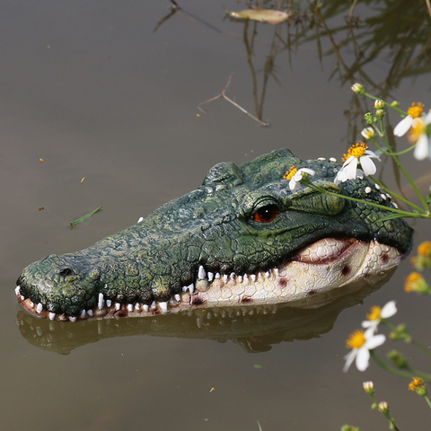 Creative Resin Floating Crocodile Hippo Scary Statue Outdoor Garden Pond Decoration For Home Garden Halloween Decor Ornament ► Photo 1/6