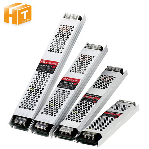 Ultra Thin LED Power Supply DC 12V 24V Lighting Transformers 60W 100W 150W 200W 300W 400W AC190-240V Driver For LED Strips ► Photo 1/6