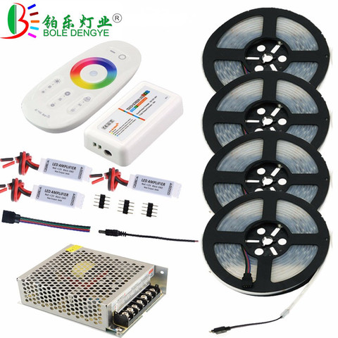 5M 10M 15M 20M IP67 Waterproof RGB LED Strip Light For Outdoor Decoration SMD 5050 12V Flexible Diode Tape+Controller+LED Power ► Photo 1/6