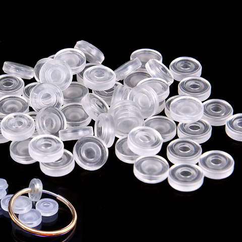 50Pcs/lot Transparent Silicone Anti-Pain Earrings Pad Ear Clip Cushions DIY Jewelry Findings ► Photo 1/5