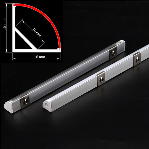 2-30pcs/lot 0.5m/pcs 45 degree angle aluminum profile for 5050 3528 5630 LED strips Milky white/transparent cover strip channel ► Photo 1/6