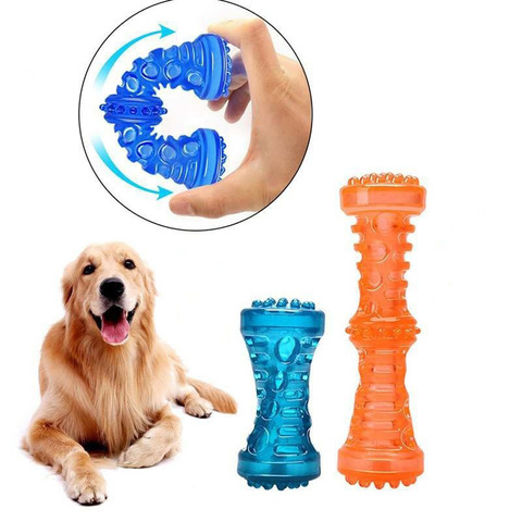 TPR Large Dog Bone Rubber Pet Toy Sound Strong Bite-Resistant Pets Teethbrush Toys Train Teeth Clean Chewing Perros Accessories ► Photo 1/6