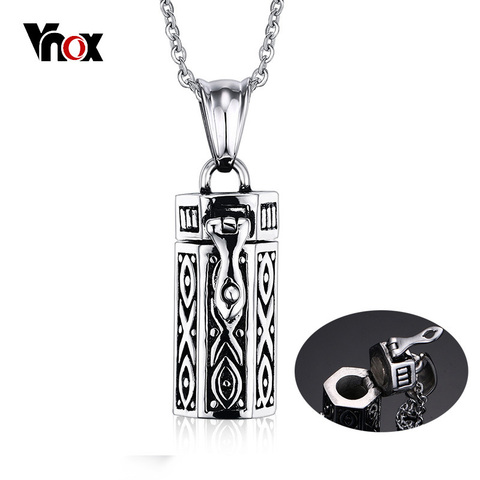 Vnox Memorial Cremation Urn Ashes Holder Pendant For Women Men Necklace Stainless Steel Unisex Stylish Openable Jewelry ► Photo 1/6