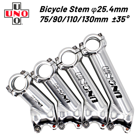 UNO MTB Bicycle Handlebar Stem 35 degree 75 90 110 130mm for 25.4mm Stem Bike XC AM Mountain Road Bike Stem Cycling Parts stems ► Photo 1/6