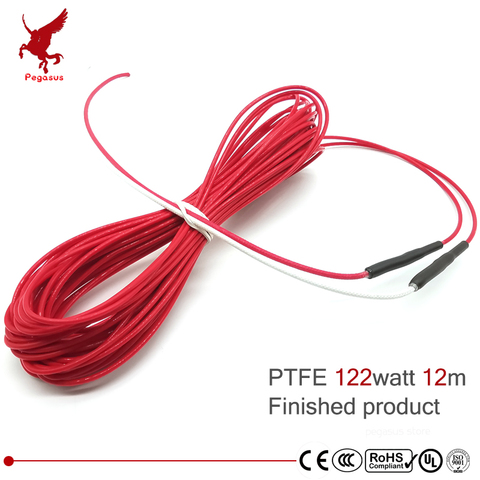 F12K 12m 122watt carbon fiber PTFE Flame retardant heating cable corrosion resistant heat wire radiation-free warm heat cable ► Photo 1/5