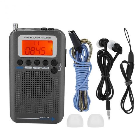 2022 Aircraft FullBand VHF Radio Portable FM AM SW Radio VHF CB 30-223MHZ 25-28MHZ Air 118-138MHZ with Dual Alarm Clock ► Photo 1/6