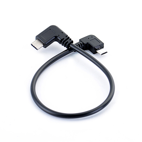 90 Degree Micro USB To Type-c Cable Converter OTG Adapter Data Cord 25cm Cable Black ► Photo 1/6