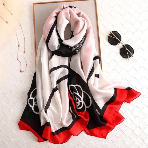 Luxury brand New style Autumn and winter Popular flower headcloth women Fashion silk Print scarf ladies beach big size shawl ► Photo 1/4