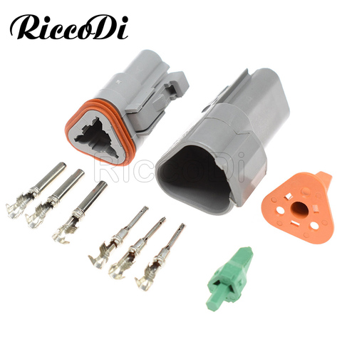 1-20 Sets Deutsch DT Series 3 Pins Waterproof Male Female Electrical Wire Connector plug DT06-3S DT04-3P 22-16AWG ► Photo 1/5