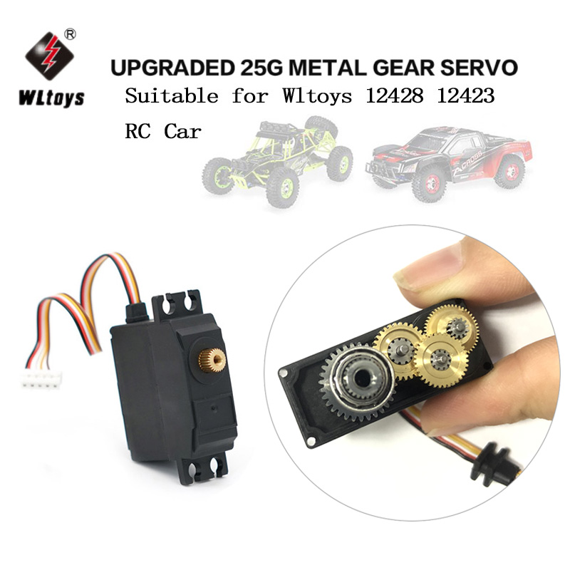 Upgraded 25g Metal Gear Servo 4.8-6V für 1//12 Wltoys 12428 12423 RC Truck Car