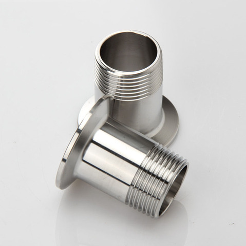 1/2 3/4 DN25/32/40/50 Stainless Steel 304 Sanitary Male Threaded Ferrule OD 50.5/64/77mm Pipe Fitting fit 1.5