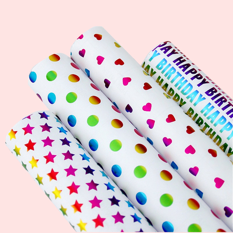 50x70cm Colorful Gift Wrapping Paper Roll for Wedding Kids Birthday Holiday Baby Shower Gift Wrap Craft Paper Decor Gifts ► Photo 1/6