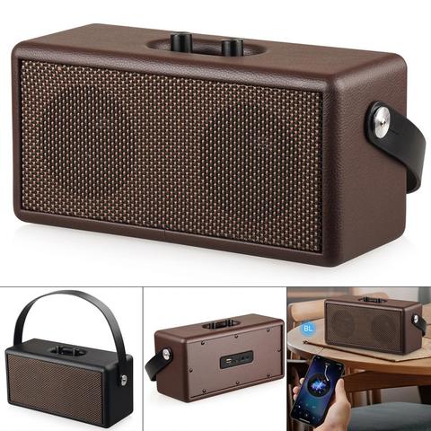 16W Vintage Brown and Black Color Bluetooth Speaker Portable & Retro Wood Design Stereo Sound for Suburban Camping / Dancing ► Photo 1/5