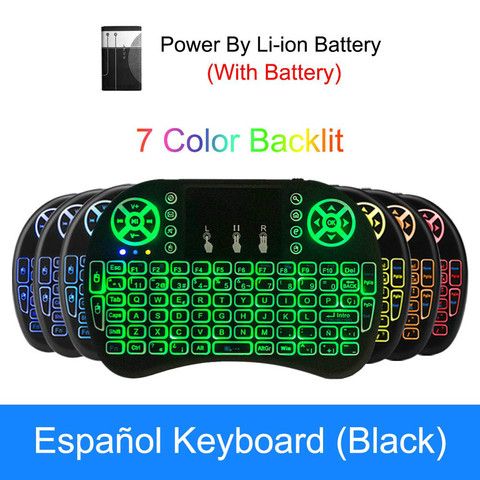 Cool Backlit I8 Mini Air Mouse 2.4G Wireless Keyboard  Touchpad English Russian Spanish French Remote Control for Android ► Photo 1/6