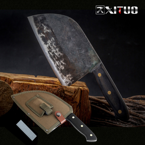 XITUO Full Tang Chef Knife Handmade Forged High-carbon Clad Steel Kitchen Knives Cleaver Filleting Slicing Broad Butcher knife ► Photo 1/6