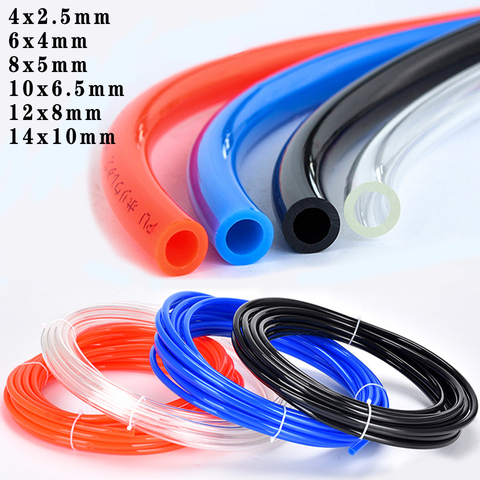 1 meter PU pipe air compressor hose air pipe pneumatic components high pressure hose OD4x2.5mm 6x4mm 8x5mm 10x6.5mm 12x8 14x10mm ► Photo 1/6