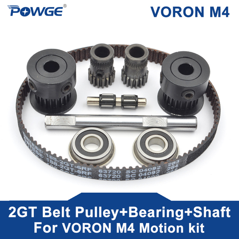 POWGE VORON M4 Extruder kit 2GT 20T Tooth Pulley 188-2GT GT2 Belt Loop 5x50mm Shaft Bearing F625-2RS Bondtech Gear Motion Parts ► Photo 1/6