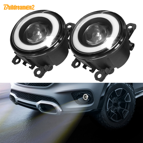 2 X Car Front LED Fog Light with Angel Eye Fog Lamp DRL For Citroen C1 C3 C4 C5 C6 DS3 DS4 DS5 Jumpy Xsara C-Crosser Berlingo ► Photo 1/6