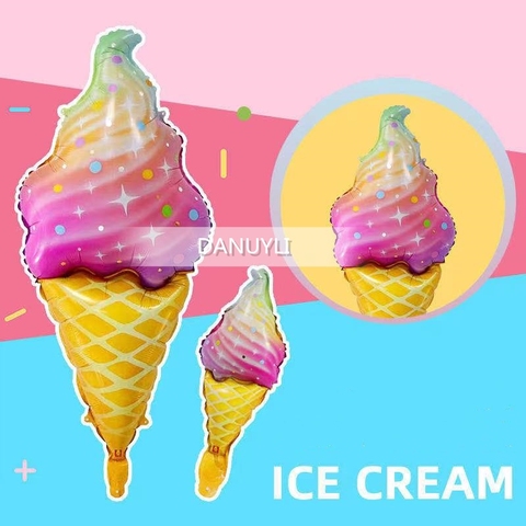 NEW Summer Party Rainbow Ice Cream Foil Balloon Birthday Party Sweet Pink Chocolate Food Wedding Decoration baby shower Baloon ► Photo 1/6