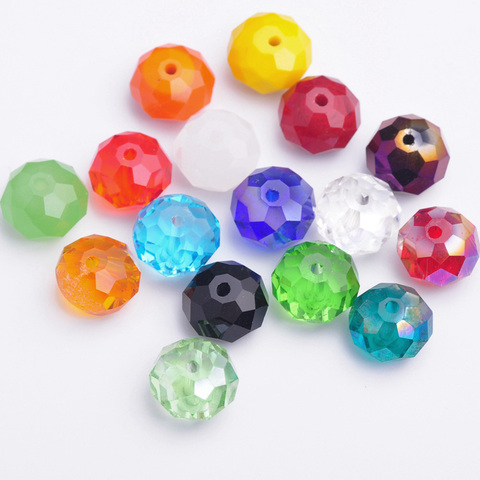 10pcs 14x10mm Big Rondelle Faceted Cut Crystal Glass Loose Crafts Beads for Jewelry Making DIY ► Photo 1/6